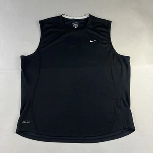 Nike Tank XL Black Youth Dri-Fit Swoosh Sleeveless Shirt Used A92 - Picture 1 of 14