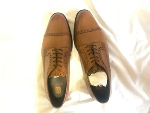 $450 MEN'S BRUNO MAGLI DRESS SHOES WALDO BROGUE CAP TOP TAN BRANDY SZ 11.5 SHOES - Picture 1 of 4