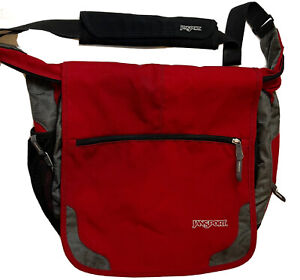 JANSPORT TM20 Padded Shoulder Laptop Messenger Bag Crossbody Red/Gray/Black