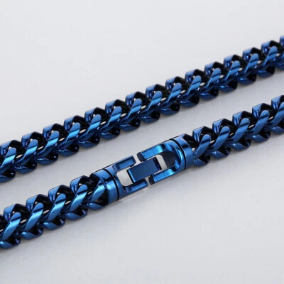 Collar de cadena de trigo de acero inoxidable 316L de 8 mm/10 mm para hombre y mujer 5 colores Foto 1 de 4