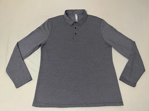 Crazy Yoga Men’s Large Long Sleeve Polo Heather Gray - Picture 1 of 6