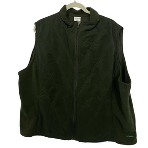Columbia Women Softshell Fleece Vest Plus size 3X forest Green Lightweight Full - Picture 1 of 10