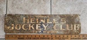 Vintage Drink Heinles Jockey Club Soda Sign Root Beer Pop - Picture 1 of 4