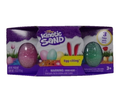 New/Sealed Spin Master Easter Kinetic Sand "Egg-Citing" 3 Pack Eggs 6 oz Total - image 1 of 2