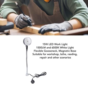 LED Machine Light 30cm Flexible Gooseneck Magnetic Base Work Light For Lath - Picture 1 of 23