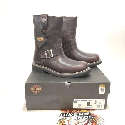 NUEVAS Botas de Motociclista Harley Para Hombres Talla 8 Dallam 8.75 Pulgadas Marrón Ingeniero D93850-8 Foto 1 de 4
