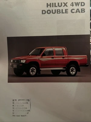 Toyota Hilux 4WD Pickup Car Sales Information Brochure Sheet - Image 1 of 2