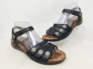 Dansko Womens Jess EU 39 US 8.5 Black Leather Sandals Strappy Ankle Slingback - Picture 1 of 9
