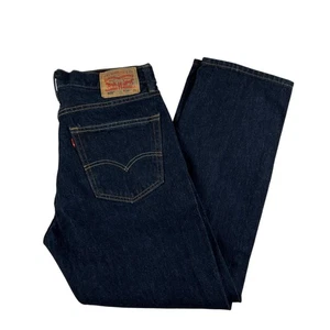 Levis 505 Jeans Herren 34x29 Dunkelblau Denim Straight Leg Zip Fly Regular Fit - Bild 1 von 15