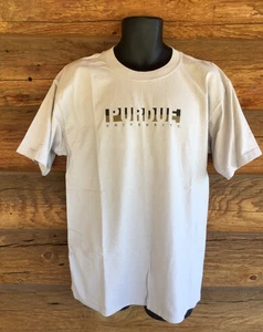 Purdue University T-Shirt Gildan Gr. L hellbraun Baumwolle Kurzarm vorne Grafik - Bild 1 von 4