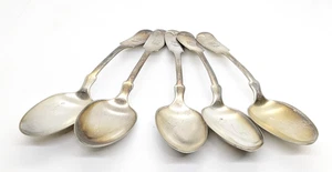 1847 Rogers Brothers Silver Monogrammed Large Spoons Lot Of 5 - Picture 1 of 4