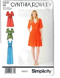 Misses Empire Waist Dress & Long Tunic Sewing Pattern 1801 Cynthia Rowley 6-14 - Picture 1 of 4