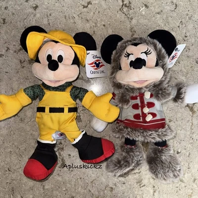 Juego de 2 peluches Disney Cruise Line DCL Wonder Alaska Mickey & Minnie 2025 ¡NUEVO CON ETIQUETAS! Foto 1 de 4