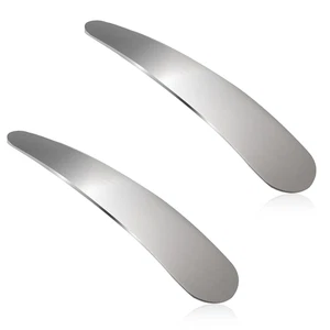 2 Pcs Mini Metal Cosmetic Spatulas, Silver Makeup Skincare Cream Spoon, Practica - Picture 1 of 12