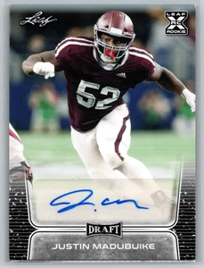 Justin Madubuike 2020 Leaf Draft XRC Rookie Auto BA-JM2 Texas A&M Aggies - Picture 1 of 2