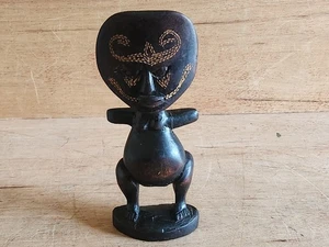 Ashanti afrikanischer Stamm Fruchtbarkeit Puppe Skulptur Statue Holz großer Bauch 8" groß - Bild 1 von 24