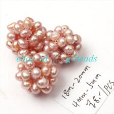 Freshwater Pears Beads Handmade Intertexture Ball Shape 1 Piece Jewelry 4-5mm