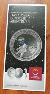 1 x Folder Flyer für 20 Euro Österreich Mondlandung Silber 2019 keine Münzen Feb - Picture 1 of 3