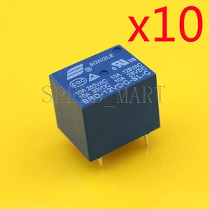 10 PCS High Quality 5 Pins RELAY 12V DC Coil Power Relay PCB SRD-12VDC-SL-C - Picture 1 of 3