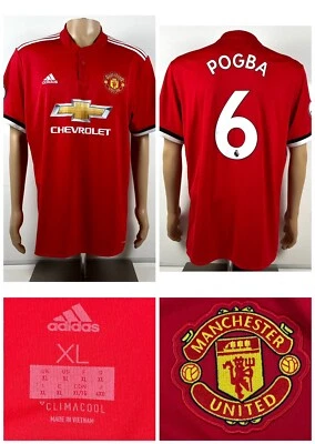 CAMISETA DE FUTBOL MANCHESTER UNITED POGBA 2016-2017 VISITANTE ADIDAS ORIGINAL XL Foto 1 de 4