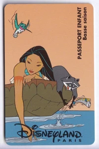 DISNEY PARIS PASS CARTE / CARD .. ENFANT BS POCAHONTAS S109543 21/01/96 - Picture 1 of 2
