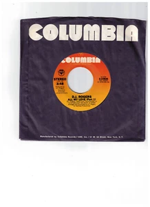 D.J. Rogers Disco 45 (Columbia 3-10836) All My Love (Part 1)/(Part 2) NM - Imagen 1 de 2