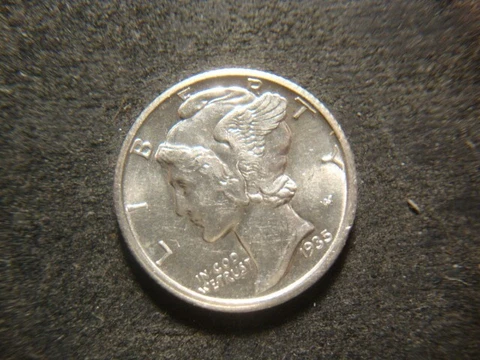 1935-D BU AU BU Solid Unbelievable Fasces Mercury Head Dime MTX Cover
