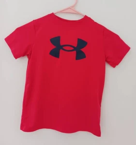 Under Armour Swim Shirt/Rash Guard - UPF 50 - Red/Blue - UA Boys - Size 5 - Picture 1 of 4