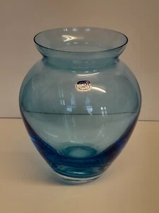 Bohemia Crystal Glass Blue Vase - Czech Republic A/F - Picture 1 of 6