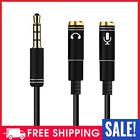3.5mm Microphone Aux Cable 1 Male 2 Female Audio Cable for Laptop (Black)