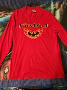 Vintage Firebird Shirt Mens Long Sleeve Pontiac Color Red Size Large - Picture 1 of 1