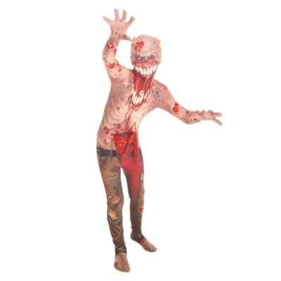 Kids Exploding Guts Zombie Morphsuit Boys Scary Halloween Fancy Dress Costume - Image 1 of 4