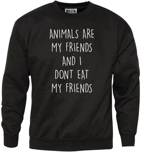 Animals Are My Friends & I Don't Eat My Friends - veganes vegees Sweatshirt - Bild 1 von 4