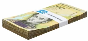 Venezuela 100000 Bolivar Fuerte, 2017, 100 pezzi usati x 100 pezzi pacchetto VENDITORE USA - Foto 1 di 5
