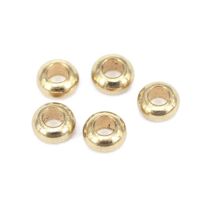 1000pcs Unplated Brass Metal Beads Tiny Smooth Loose Spacers Nickel Free 3x2mm - Image 1 of 2