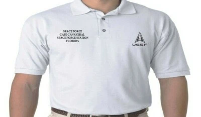 SPACE FORCE CAPE CANAVERAL SPACE FORCE STATION EMBROIDERED POLO SHIRT - Image 1 of 2