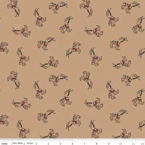 Cowboys Cowboy Tea Dye Cotton Fabric - Picture 1 of 2