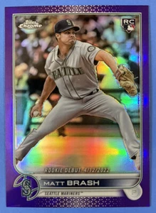 2022 TOPPS CHROME UPDATE PURPLE #USC187 MATT BRASH RC - Picture 1 of 2