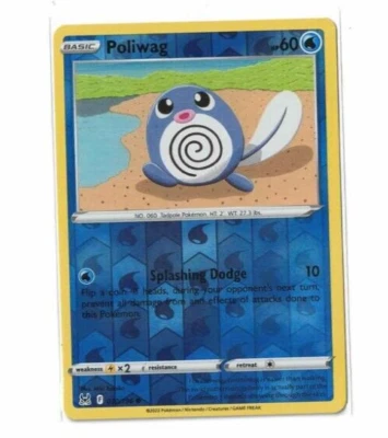 Pokemon TCG Sword & Shield Lost Origin Poliwag 030/196 Reverse Holo Common - Image 1 of 2