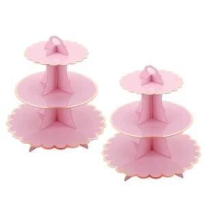 2Pack Round Cupcake Tower Stand for 24 Cupcakes 3 Tier Cup Cake Tower Stand - Picture 1 of 6