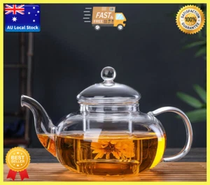 Extra Thickness Glass Teapot With Glass Infuser Coffee Pot Tea Maker Mug 1500ml - Picture 1 of 12