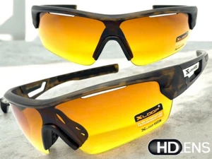 Sport Wrap Driving Vision HD SUN GLASSES High Definition Anti Glare Amber Lens - Picture 1 of 7