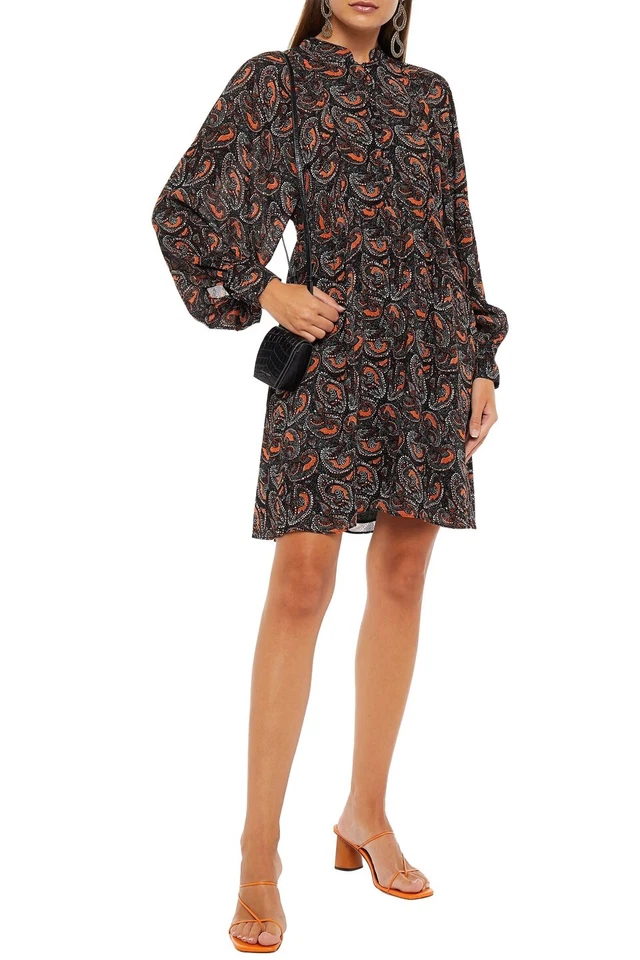 Mini vestido crepe estampado tamanho P US$ 420 NOVO SEM ETIQUETAS ANTIK BATIK Anthropologie Otto - Imagem 1 de 4