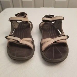 Teva womens 8 Tan Strappy Sandal Adjustable Closures Lightweight Breathable - Picture 1 of 5
