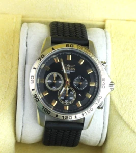 NIB Invicta Men's Tachymeter Silver/Gold Watch 58689 5-1/4" - 7-1/2" (read) - Picture 1 of 7