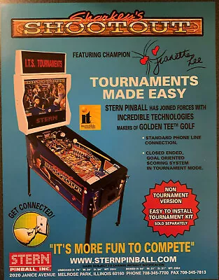 SHARKEY'S SHOOTOUT - Original Stern Pinball Flyer 2000 - Y2K - RARE - Box Ship - Image 1 of 4