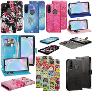 For Huawei P30 P40 Lite P20 Y6 Y7 P Smart 2019 PU Leather Wallet Flip Case Cover - Picture 1 of 19