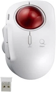 Digio2 Trackball Mouse Small Wireless 5Button Laser Type Index Finger White - Picture 1 of 6