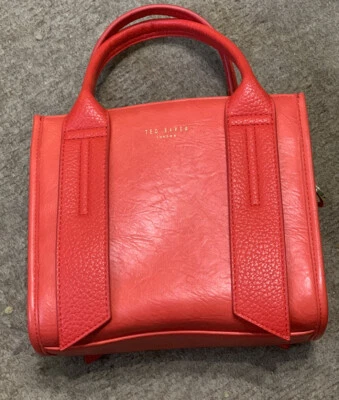 Genuine Ted Baker Jimni Red faux leather small crossbody grab bag Perfect cond - Image 1 of 4