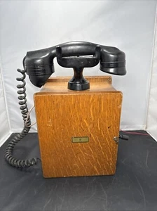 Antikes Automatic Electric Co. Monophon Holz Kastentelefon komplett intakt - Bild 1 von 13